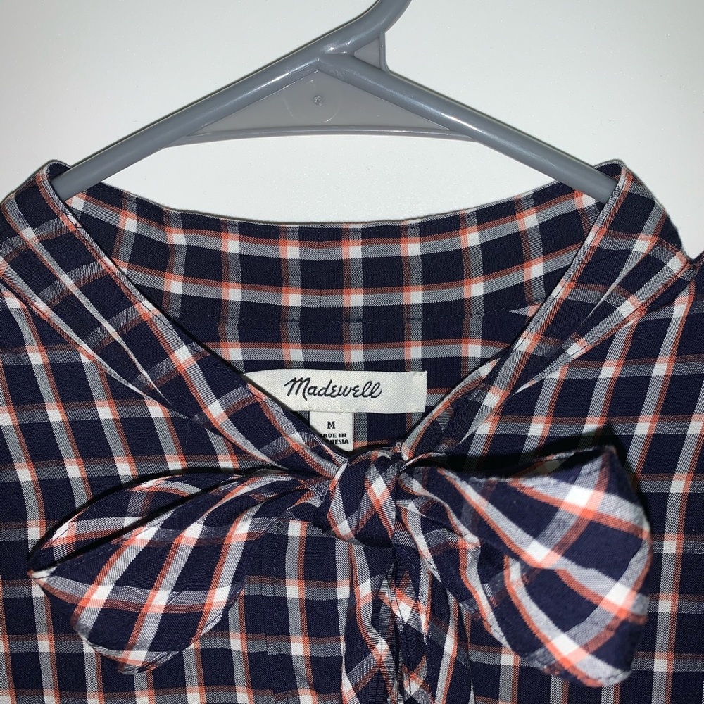 Madewell Tie Collar Long Sleeve Blouse Top